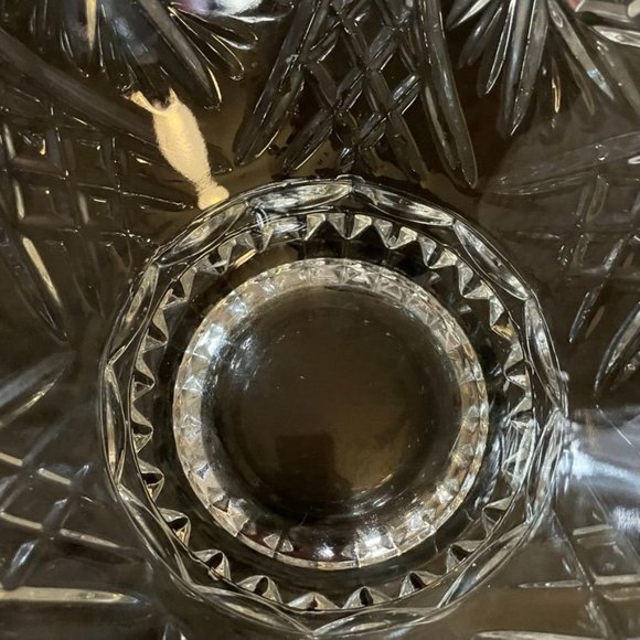 Lausitzer Pinwheel Star Pattern Crystal Bowl Dish Clear u - Picture 3 of 4